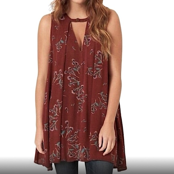 Free People tree swing sleeveless tunic blouse  sz XS - Picture 1 of 8